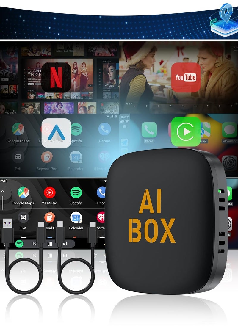 Makrystorm Carplay AI Box Android 13 Wireless Android Auto Smart TV Box For Youtube Netflix Toyota Mazda Hyundai Haval GMC Ford MG VW Kia  - Image 1