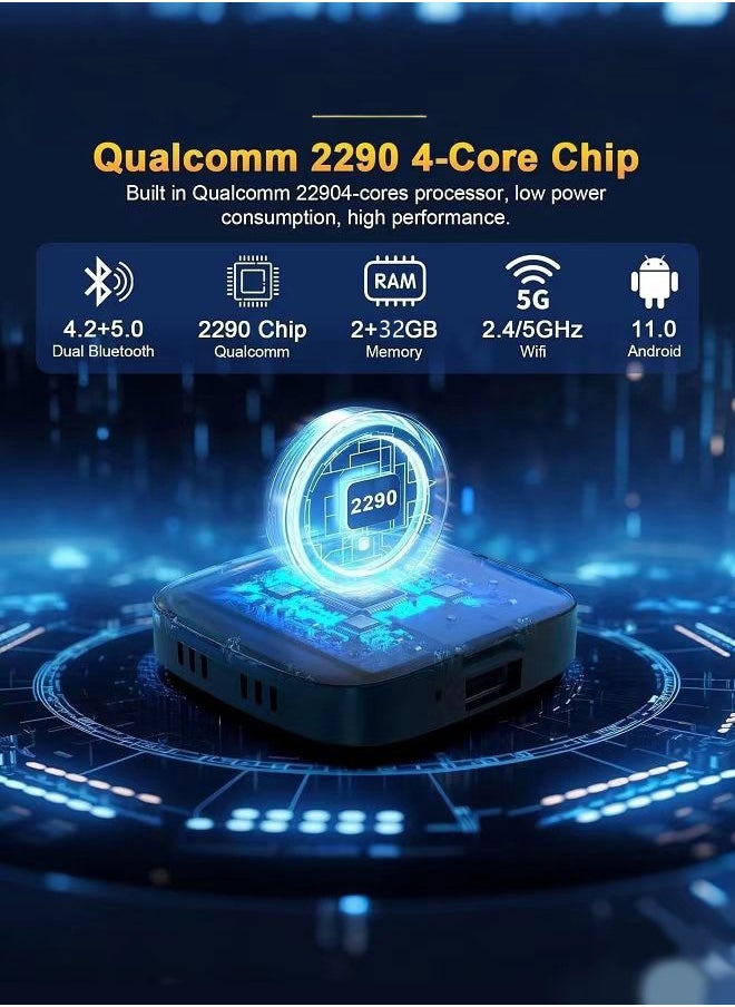 Makrystorm Carplay AI Box Android 13 Wireless Android Auto Smart TV Box For Youtube Netflix Toyota Mazda Hyundai Haval GMC Ford MG VW Kia  - Image 2