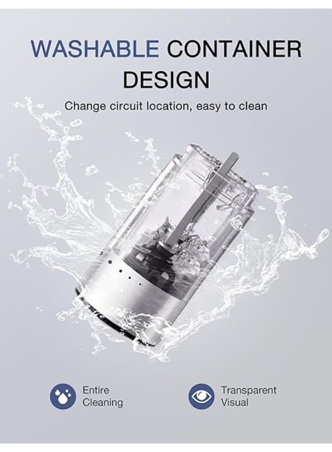 MERTTURM Electric Salt and Pepper Grinder Set Stainless Steel Rechargeable Salt and Pepper Grinder Set, Variable Grinding Speed, External Adjustable Coarseness, Storage Base, Whiet LED Light, Silver - Image 4