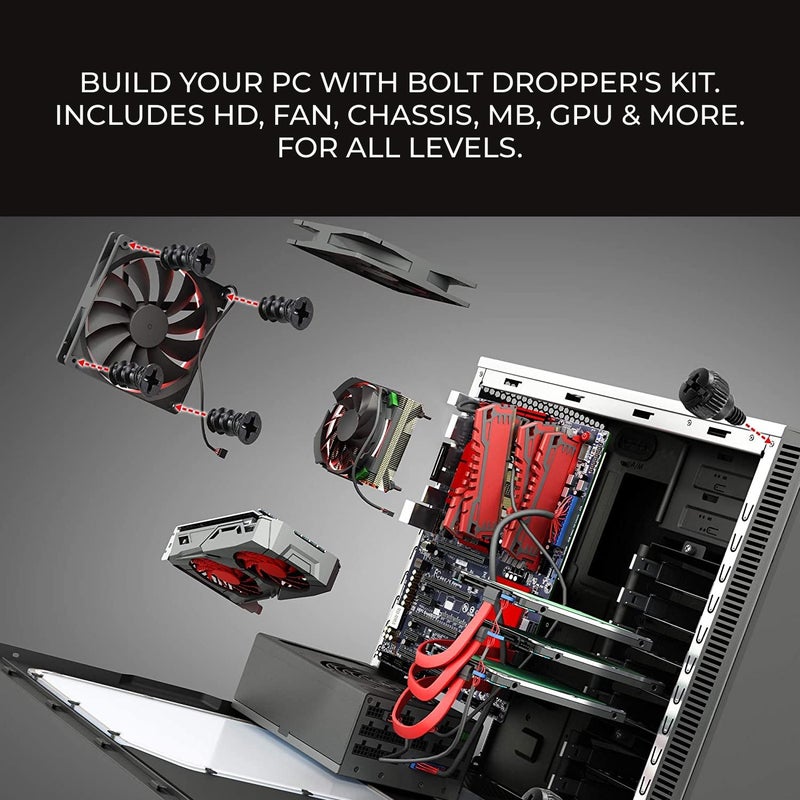 Bolt Dropper 502pcs Computer Screw Assortment Kit - Standoffs Screws for HDD Hard Drive, Fan, Chassis, ATX Case, Motherboard, Case Fan, Graphics, SSD, Spacer - DIY PC Installation and Repair Set - Image 4