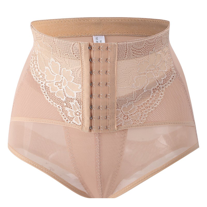 Mid-Waist Breasted Postpartum Belly Mesh Breathable Hip Lifting Belly Slimming Thin Waist Pants - Image 1