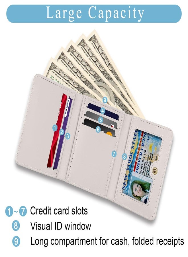 Jogjam Womens Wallet, Small Slim RFID Blocking Card Wallets, Trifold PU Leather Card Holder Wallet Organizer with Keychain, Mini Pocket Cash Purse with 7 Card Slots ID Window for Girls, Sea Turtle - Image 5