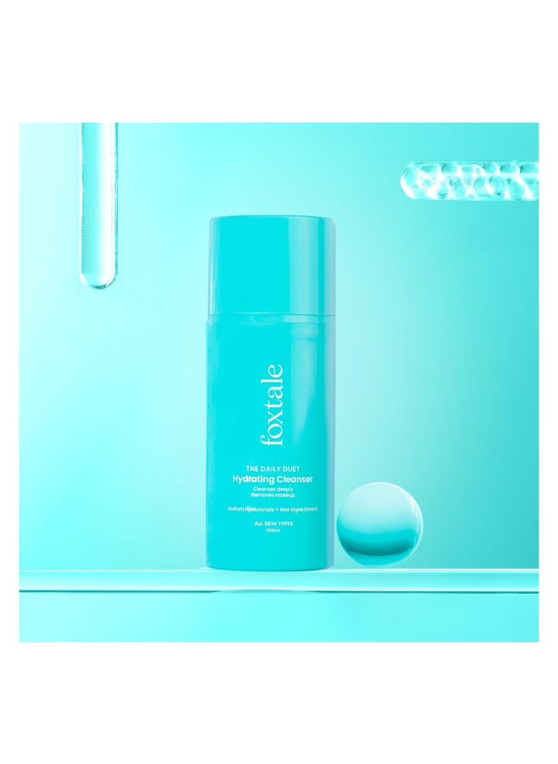 The Daily Duet Gentle Hydrating Face Wash And Makeup Remover|Hyaluronic Acid And Red Algae Extract|Cleanser For Dry,Normal,Oily And Sensitive Skin|Pore Cleansing&Dirt Control|Men&Women|100 Ml