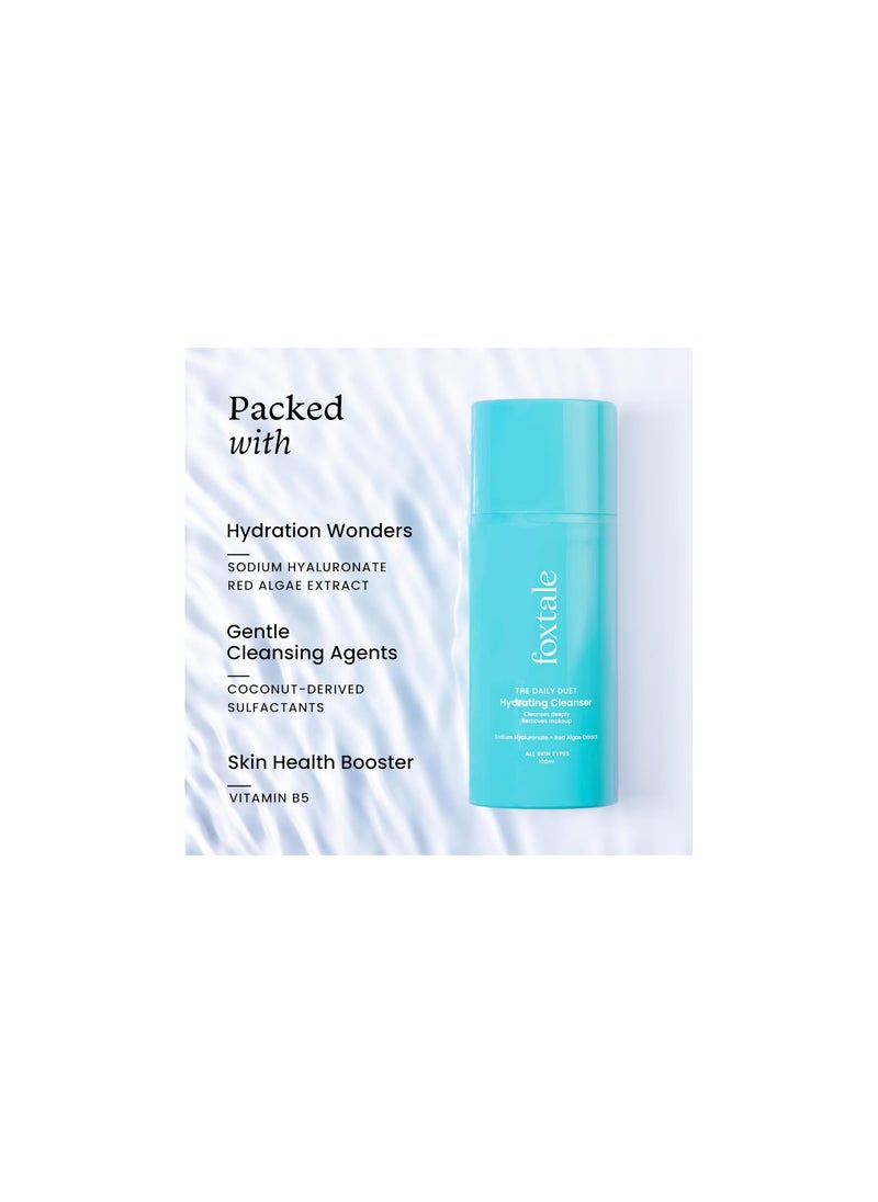 The Daily Duet Gentle Hydrating Face Wash And Makeup Remover|Hyaluronic Acid And Red Algae Extract|Cleanser For Dry,Normal,Oily And Sensitive Skin|Pore Cleansing&Dirt Control|Men&Women|100 Ml