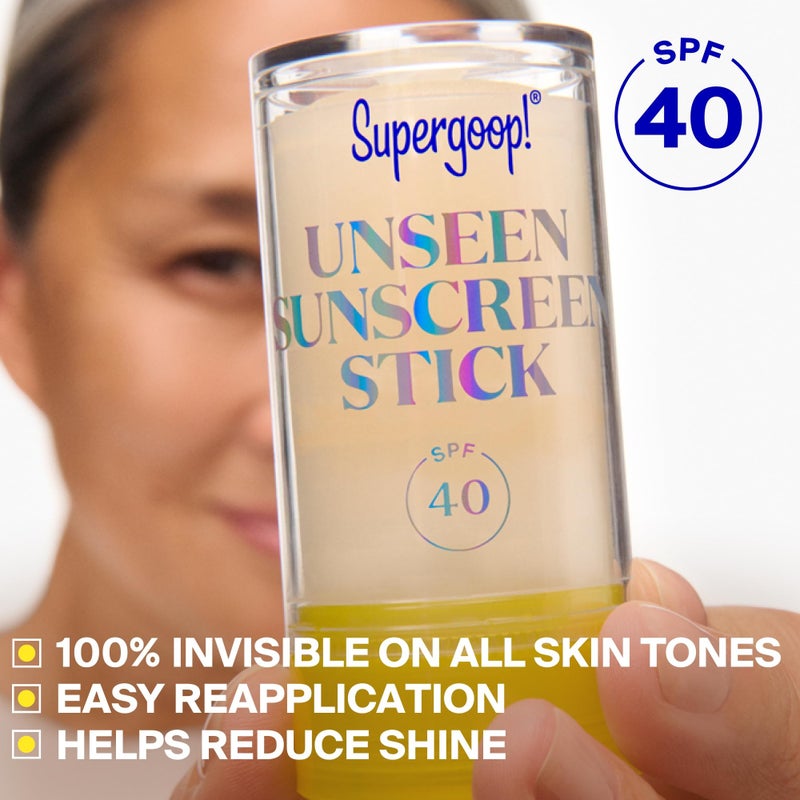 Supergoop! سوبرغوب! عصا واقي الشمس غير المرئي - SPF 40 - حماية شمسية واضحة وغير مرئية - واقي شمس للوجه واسع الطيف - ينزلق فوق المكياج - لمسة طبيعية - لجميع أنواع البشرة - 0.7 أونصة سائلة - Image 3