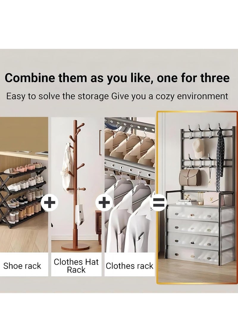 Cool Baby COOLBABY Multi-layer Shoe and Hat Rack - Easy Assembly, Economical Dustproof Storage, Space-Saving Hanging Closet Organizer for Bedroom, Dorm, and Entryway  - Image 2