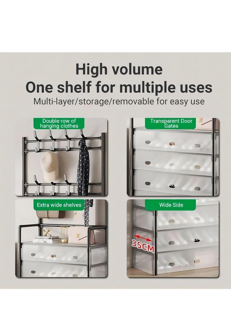 Cool Baby COOLBABY Multi-layer Shoe and Hat Rack - Easy Assembly, Economical Dustproof Storage, Space-Saving Hanging Closet Organizer for Bedroom, Dorm, and Entryway  - Image 5