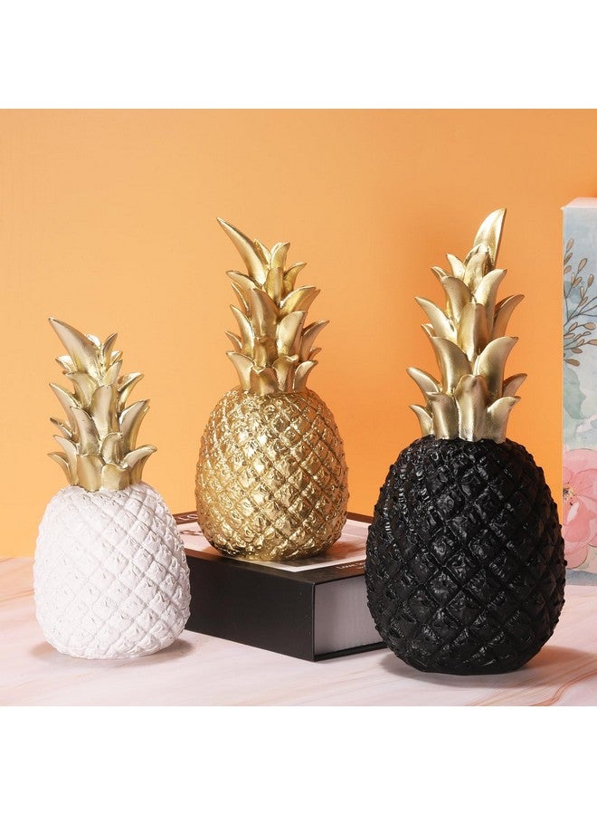 uxcell Artificial Pineapple, 9.8" Fake Pineapple Figure Fake Fruit Table Centerpiece Decor for Home Wedding Party, Black - Image 4