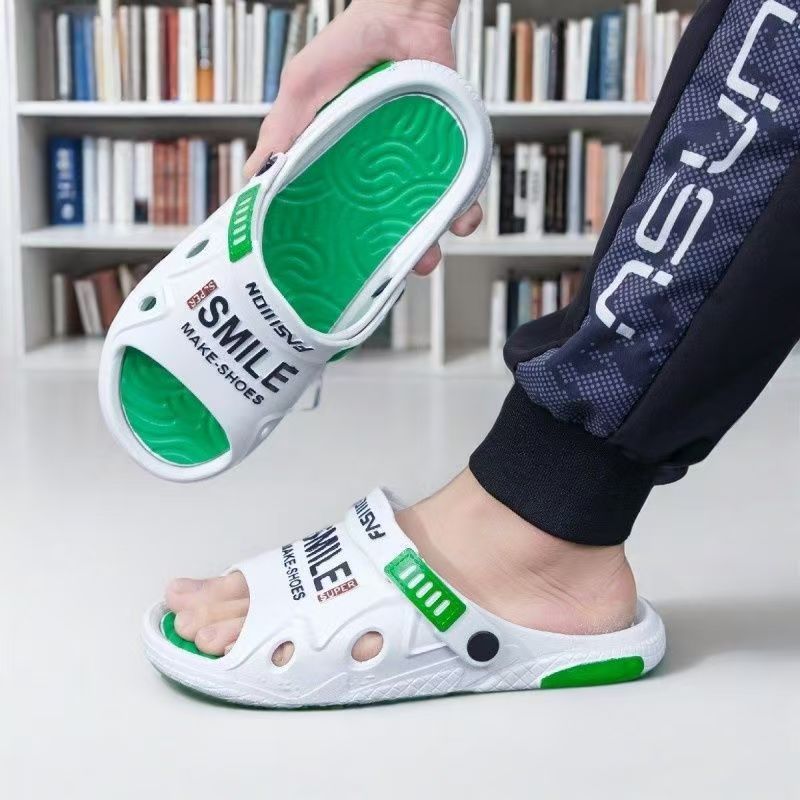 [Super Thick Slippers] Mens Summer Outer Wear Non-slip New Trendy Driving Dual-purpose Sports Beach Sandals 668-White