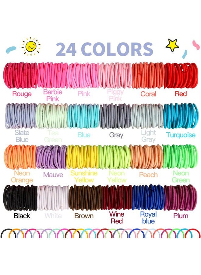 YGDZ 312PCS Elastic Hair Tie 24 Colors Small Ponytail Holder, 2cm Hair Bands for Girls, Hair Accessories for Toddlers Baby Kids, for Christmas Gift - Image 5