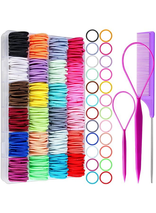 YGDZ 312PCS Elastic Hair Tie 24 Colors Small Ponytail Holder, 2cm Hair Bands for Girls, Hair Accessories for Toddlers Baby Kids, for Christmas Gift - Image 1