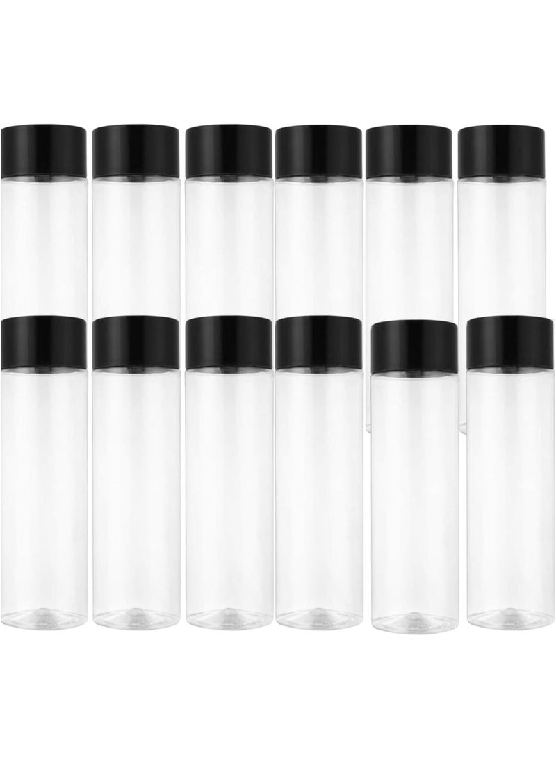 Luxoraq 12-Pcs 350ml CLEAR Plastic Juice Bottles with Caps – BPA FREE Reusable Water Bottle LEAK PROOF Empty Drink Containers Milk Smoothie Protein Shake Fresh Juice Detox Water Bottle Travel Gym Kids Zamzam Beverage Storage Bottles - Image 1