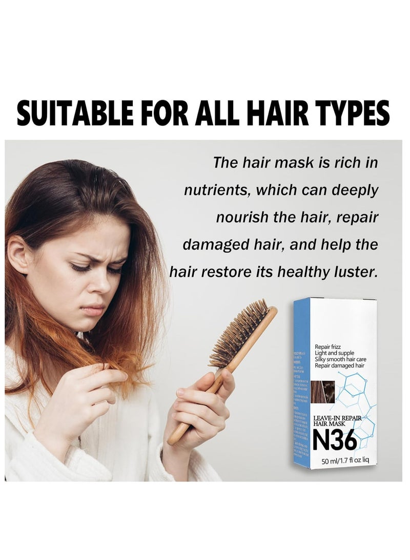EELHOE Leave-In Repair Hair Mask, Molecular Hair Mask, Repairs Dry or Damaged Hair, Silky Smooth Hair Care, Reverse Hair Damage from Bleach, Color, Chemical Services  Heat,Suitable for All Hair Types 50ml - Image 3