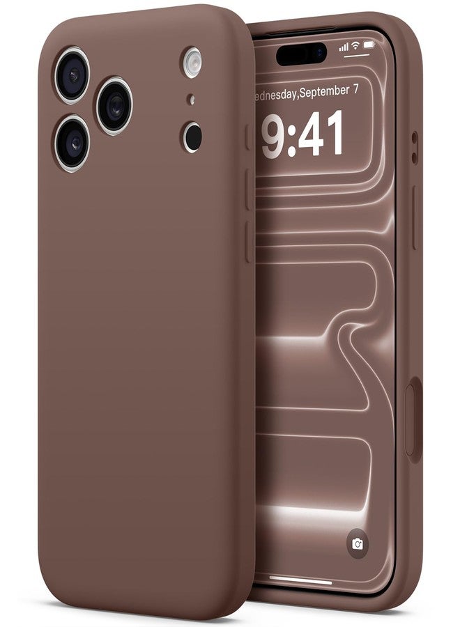 AOTESIER Compatible with Phone Pro Max Case, Silicone Upgrade [Flat-Back Camera Protection] [Arc Edge] Shockproof Protective Phone Case, 6.9 inch, Chocolate - Image 1
