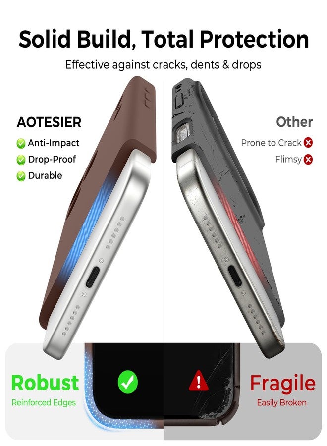 AOTESIER Compatible with Phone Pro Max Case, Silicone Upgrade [Flat-Back Camera Protection] [Arc Edge] Shockproof Protective Phone Case, 6.9 inch, Chocolate - Image 5