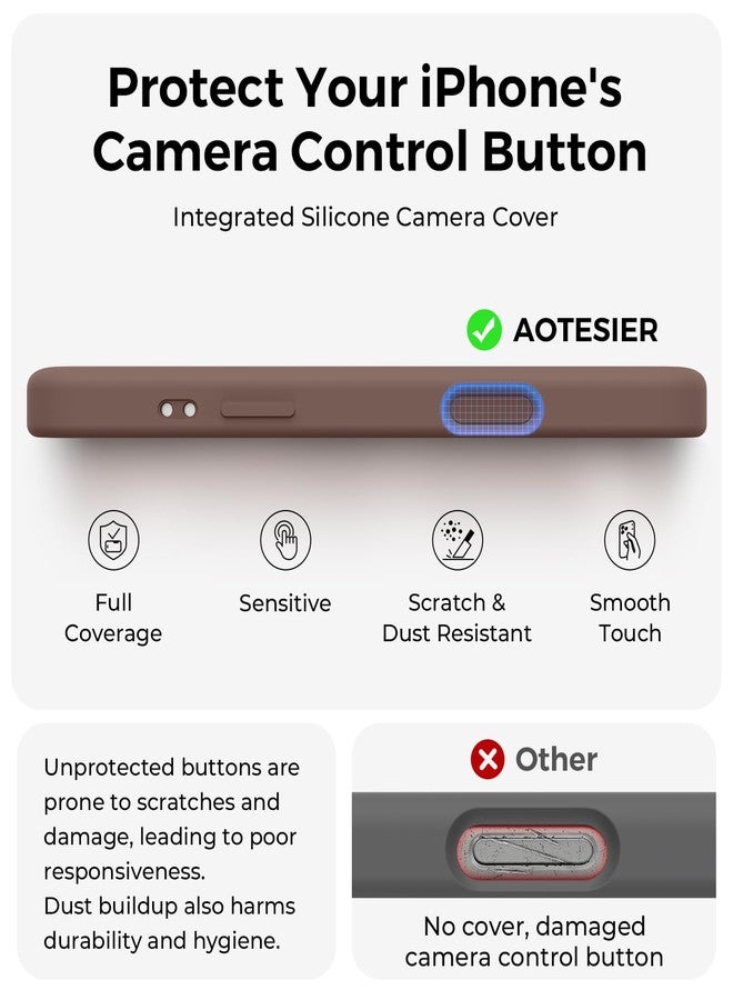 AOTESIER Compatible with Phone Pro Max Case, Silicone Upgrade [Flat-Back Camera Protection] [Arc Edge] Shockproof Protective Phone Case, 6.9 inch, Chocolate - Image 4