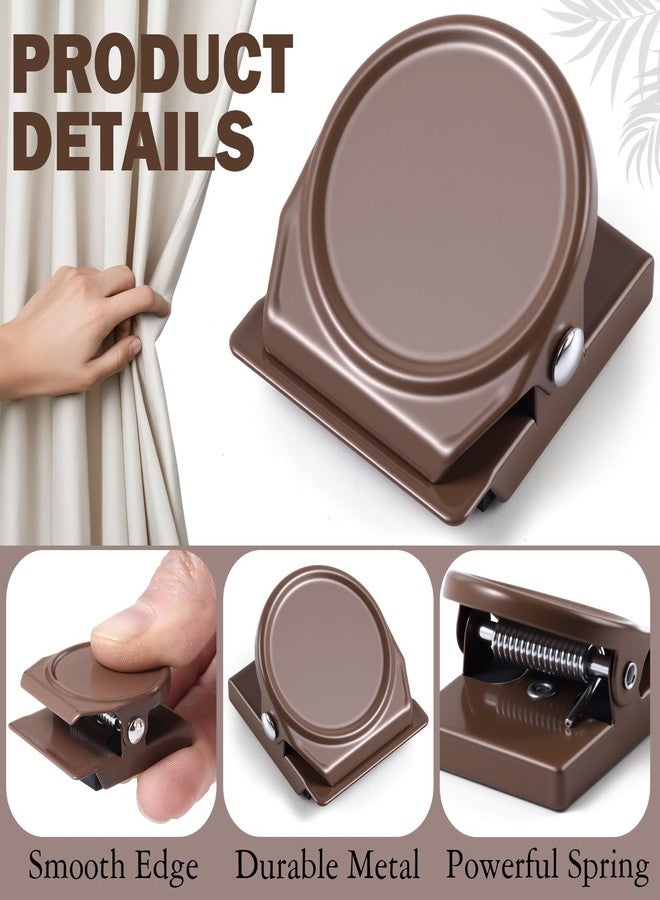 Yaocom 10 Pcs Curtain Magnets Closure Clips, Plus Size Magnetic Curtain Clips Metal Magnets for Indoor Outdoor Curtains Prevent Light Leaking for Patio, Mosquito, Cabana, Gazebo(10 Pcs,Dark Brown) - Image 3