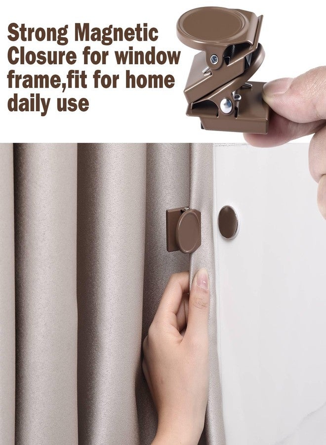 Yaocom 10 Pcs Curtain Magnets Closure Clips, Plus Size Magnetic Curtain Clips Metal Magnets for Indoor Outdoor Curtains Prevent Light Leaking for Patio, Mosquito, Cabana, Gazebo(10 Pcs,Dark Brown) - Image 5