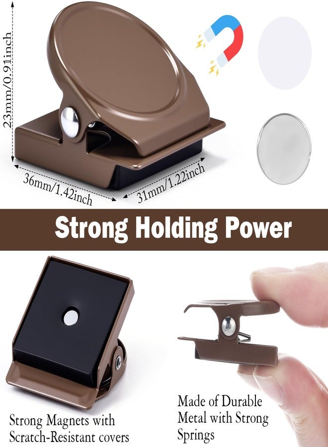 Yaocom 10 Pcs Curtain Magnets Closure Clips, Plus Size Magnetic Curtain Clips Metal Magnets for Indoor Outdoor Curtains Prevent Light Leaking for Patio, Mosquito, Cabana, Gazebo(10 Pcs,Dark Brown) - Image 2