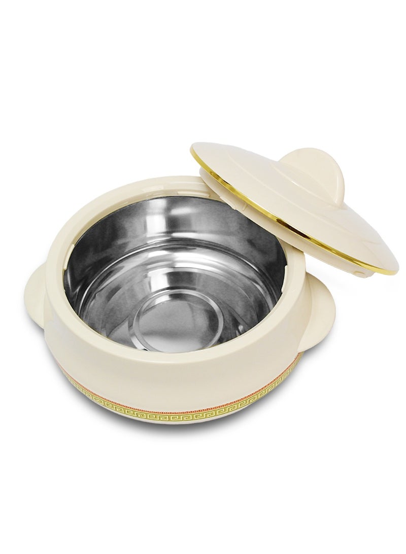 Asian Champion Stainless Steel Insulated Casserole with Steel Lid  - 3500ML Beige  - Image 3