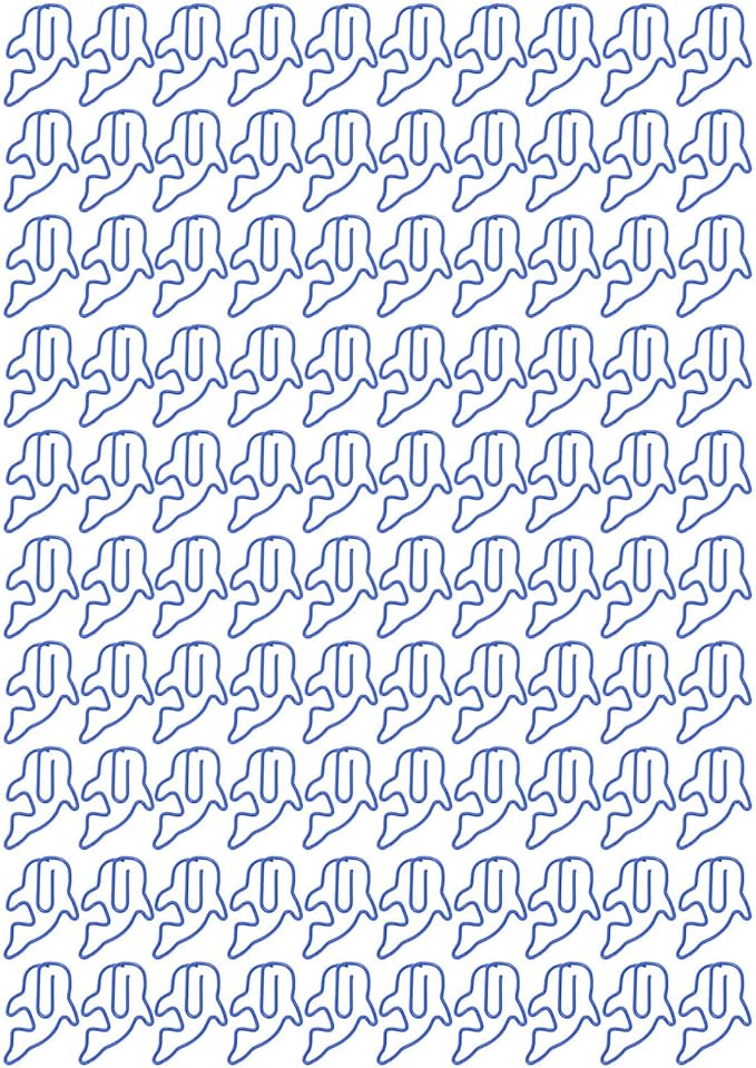 Dolphin Shaped Metal Paper Clips 100Pcs Decorative For Home Office School Storage Box - Image 1