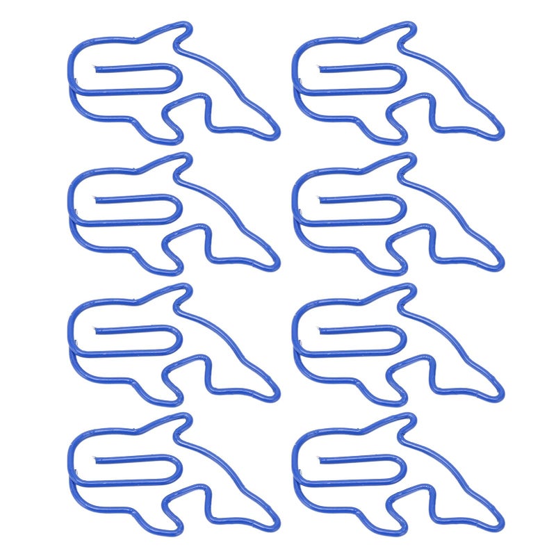 Dolphin Shaped Metal Paper Clips 100Pcs Decorative For Home Office School Storage Box - Image 4