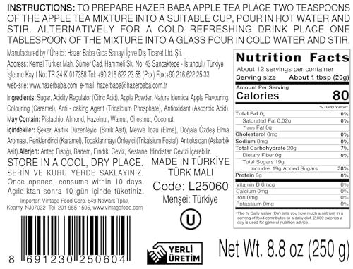 HazerBaba Hazer Baba Instant Drink Mix with Green Apple Flavor, Tin Box, Fruity Natural Powder, Quick Hot or Cold, Water Enhancer, Juice, Caffeine-Free, Halal, Vegan, Kosher, 8.8oz (250g) - Image 2