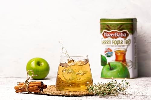 HazerBaba Hazer Baba Instant Drink Mix with Green Apple Flavor, Tin Box, Fruity Natural Powder, Quick Hot or Cold, Water Enhancer, Juice, Caffeine-Free, Halal, Vegan, Kosher, 8.8oz (250g) - Image 3