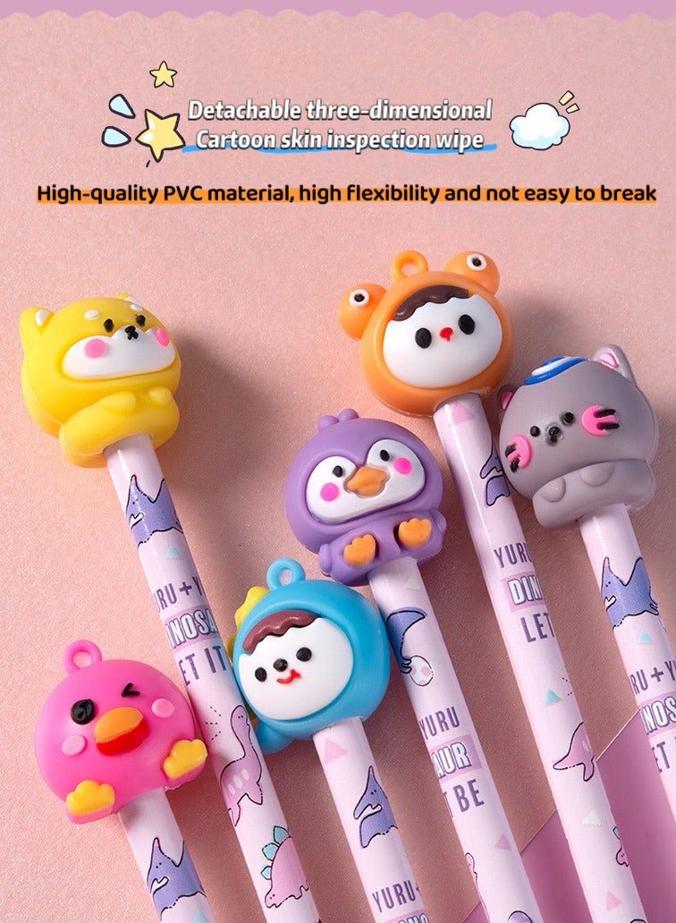 Generic 3D Cartoon Combination stationery set, Pencil with Eraser set,Cute Pencil Sharpener for Kids,Creative Cartoon eraser, School Home Office Supply, School Supplies Students Children Gift  - Image 5