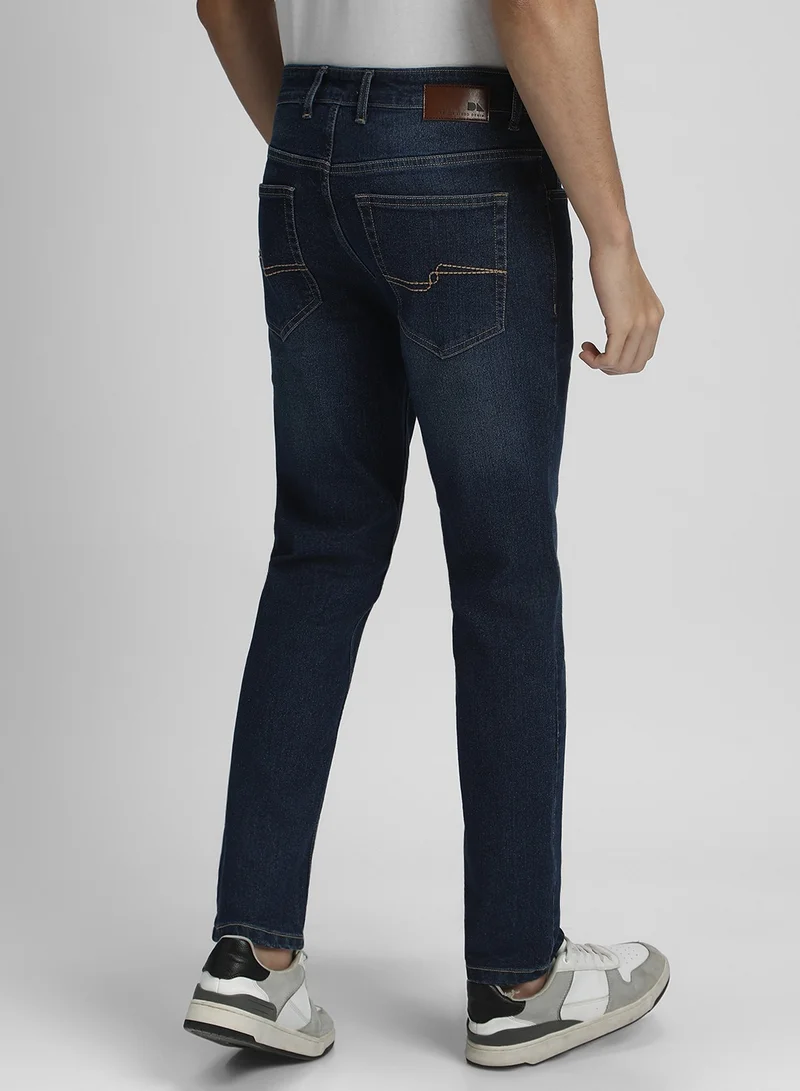 Dennis Lingo Slim Fit Indigo Men's Cotton Poly Stretch Jeans with Button & Zip Closure