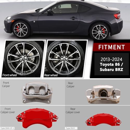 AOOA Aluminum Brake Disc Red Caliper Covers Fits 2017-2020 Toyota 86/ Subaru BRZ Limited/Premium 2013-2025 set of 4) - Image 2