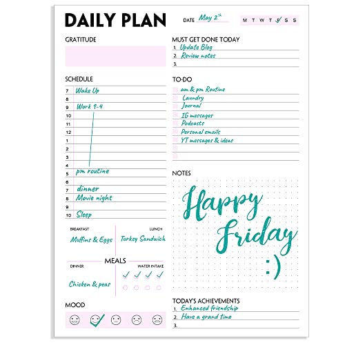 Nokingo (Pack of 3) A4 Daily Planner Notepad - Tear-Off Daily Planning Pad, Organizer with To Do Lists, Schedule, Appointment, Productivity Tracker, 50 Undated Sheets, 3 Pack, Total 150 Sheets, 8.5 x 11 in - Image 3