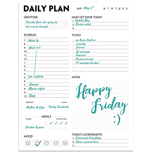 Nokingo (Pack of 3) A4 Daily Planner Notepad - Tear-Off Daily Planning Pad, Organizer with To Do Lists, Schedule, Appointment, Productivity Tracker, 50 Undated Sheets, 3 Pack, Total 150 Sheets, 8.5 x 11 in - Image 2