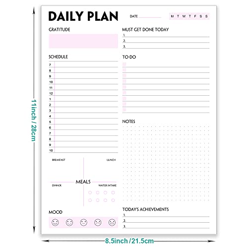 Nokingo (Pack of 3) A4 Daily Planner Notepad - Tear-Off Daily Planning Pad, Organizer with To Do Lists, Schedule, Appointment, Productivity Tracker, 50 Undated Sheets, 3 Pack, Total 150 Sheets, 8.5 x 11 in - Image 5