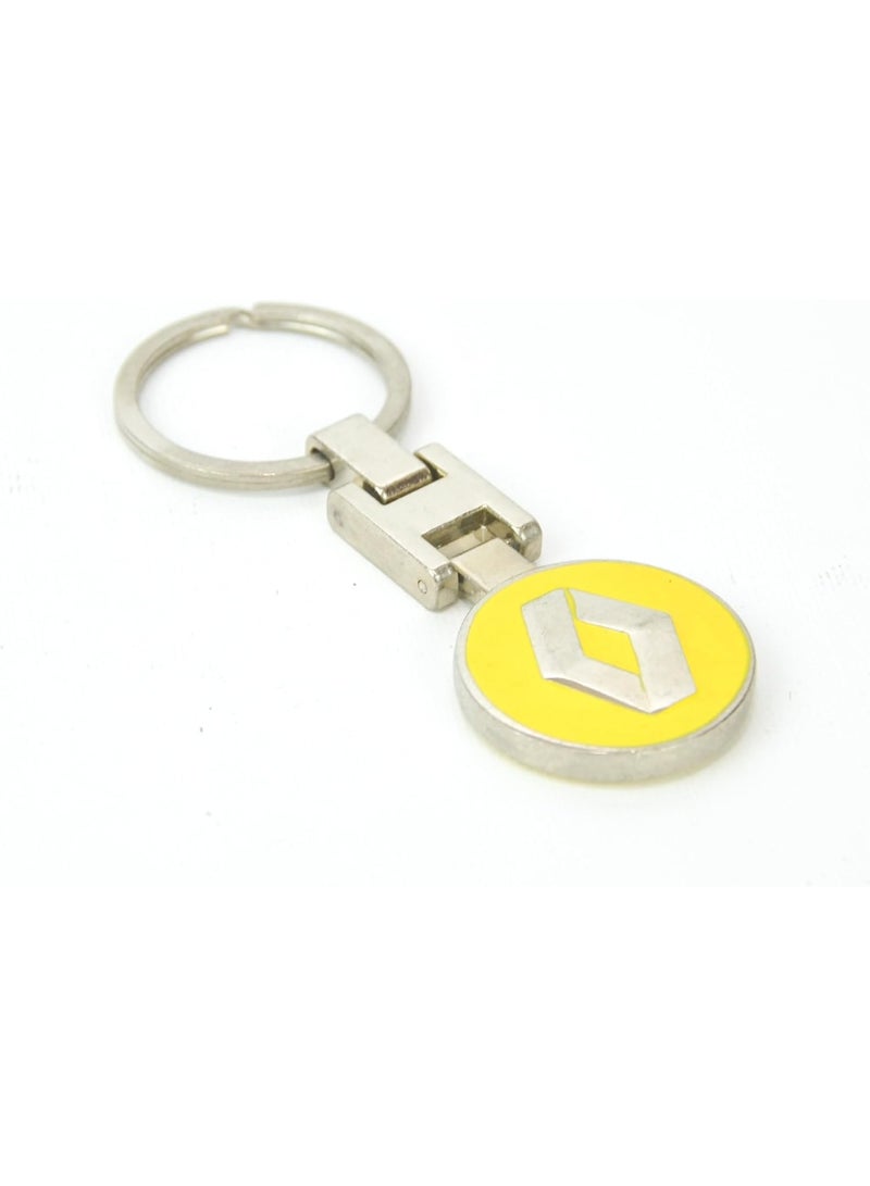 RINO Nickel-plated car keychain featuring a double-sided logo; suitable for car, motorcycle, and household keys. Compatible with Renault; yellow color. - Image 3