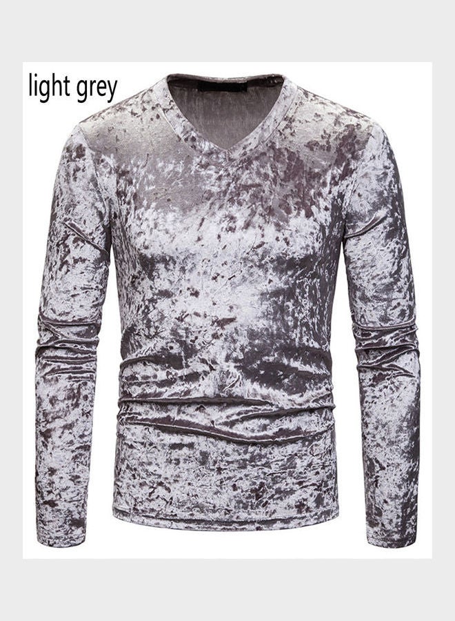 NIBEMINENT Long Sleeve Slim T-Shirt Light Grey - Image 1