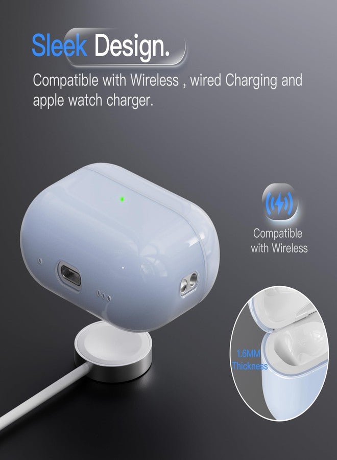 جراب سيليكون شبه صلب مقاوم للصدمات من DamonLight لسماعات AirPods Pro 3 (2025) لا يتمدد أبداً، متوافق مع سماعات Apple AirPods Pro من الجيل الثالث (أزرق سماوي). - Image 5