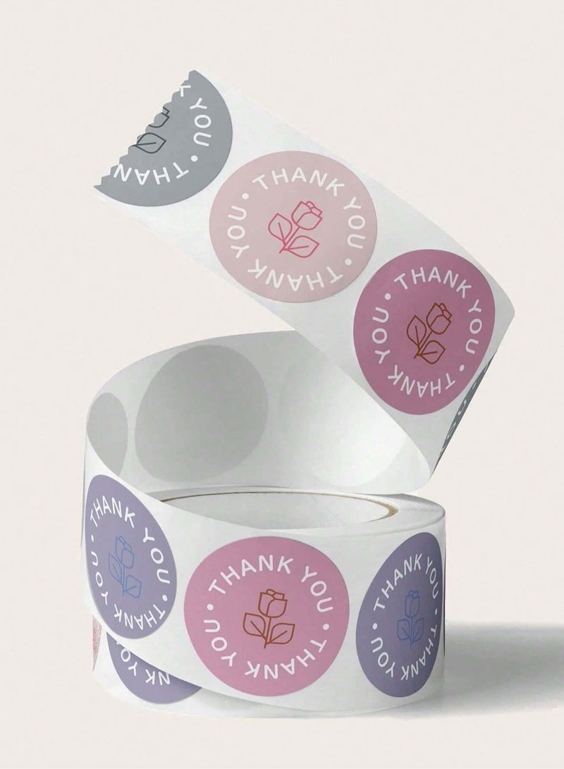 500 ملصق بعبارة شكرا لك, اربع ألوان مختلفة, مناسبة للهدايا أو أصحاب المتاجر أو الأسر المنتجة - Image 4