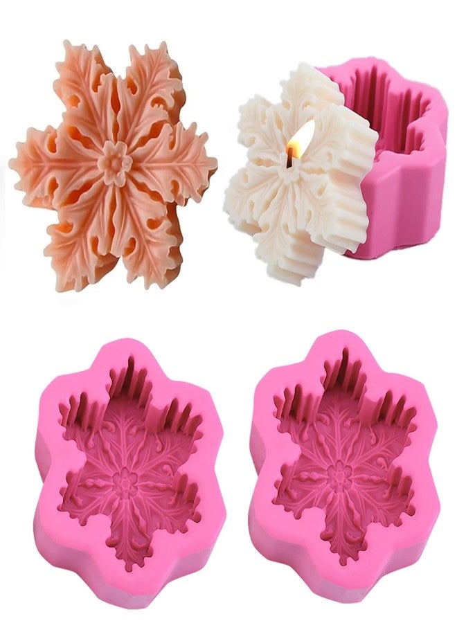 RUSTAMM Christmas Silicone Snowflake Mold Candle Soap DIY Aromatherapy Plaster Candle Decorating Mould Candy Chocolate Making Tools Home Decor 2PCS - Image 1