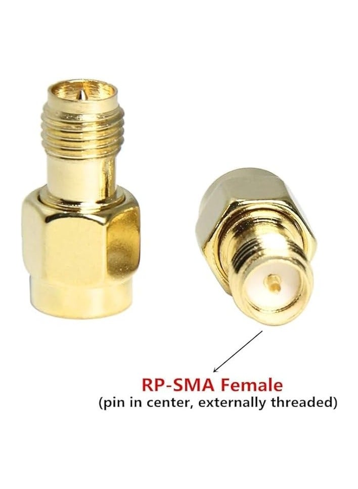 erorex SMA Male Plug to RP-SMA Female RF Straight Connector Gold Plating Adapter for Wi-Fi Antenna Repeaters Radio Signal Extension Cable (PACK OF 4） - Image 2