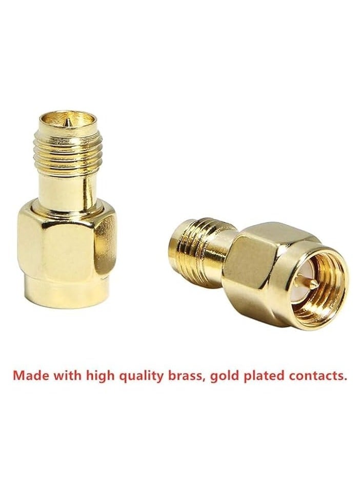 erorex SMA Male Plug to RP-SMA Female RF Straight Connector Gold Plating Adapter for Wi-Fi Antenna Repeaters Radio Signal Extension Cable (PACK OF 4） - Image 3