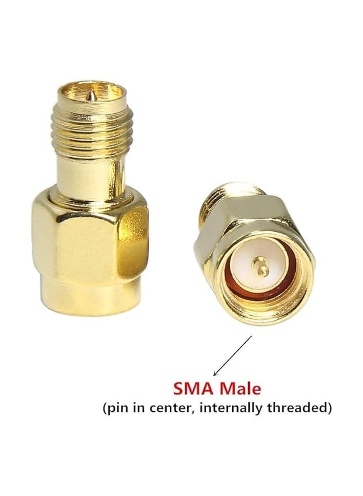 erorex SMA Male Plug to RP-SMA Female RF Straight Connector Gold Plating Adapter for Wi-Fi Antenna Repeaters Radio Signal Extension Cable (PACK OF 4） - Image 4
