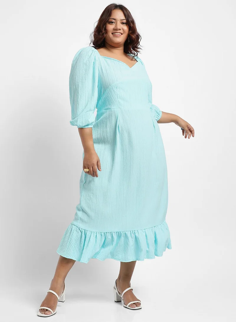 Instafab Plus Ruffled Hem Midi Dress