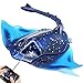 QUN XING Remote Control Stingray Pool Toy Realistic Swimming RC Manta Ray Diving Rechargeable Battery LED Lights Summer Water Toy Gift for Kids Ages 812 Blue - Image 2