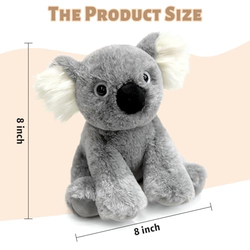 Ditucu Koala Stuffed Animal 8 inch Cute Realistic Plush Toys Ultra Soft Plushies Gifts for Kids Grey - Image 5