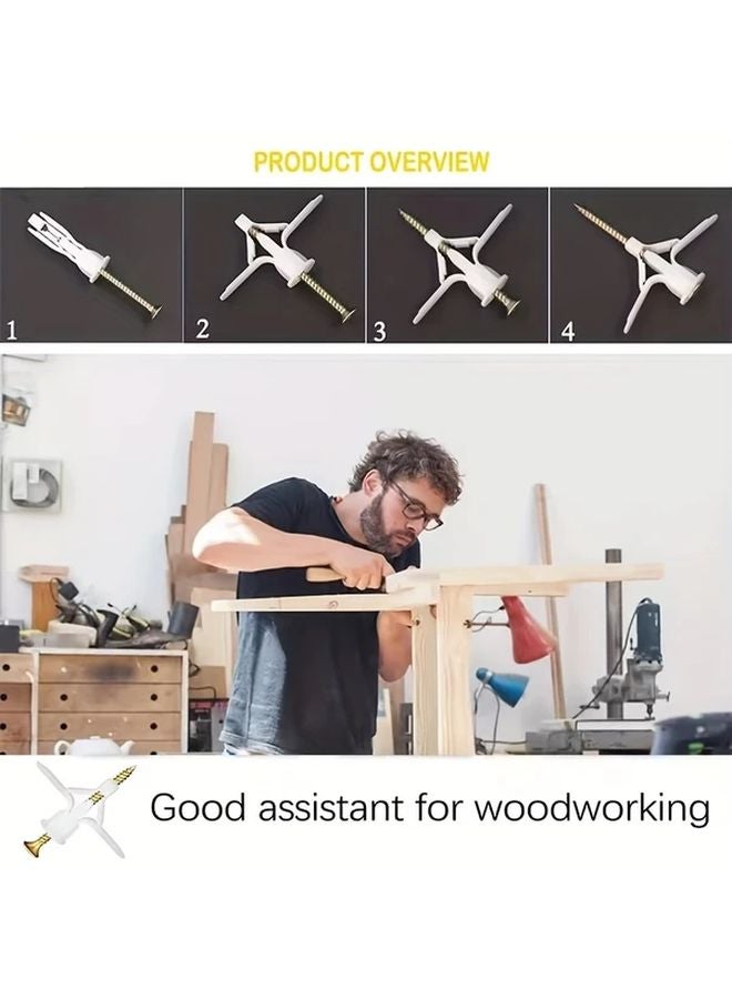 50Pcs Self Drilling Drywall Anchors Hollow Wall Plastic Anchor Screws And Hooks - Image 5