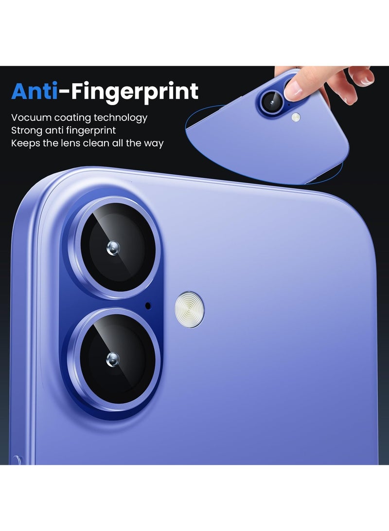 For iPhone 16 Plus/iPhone 16 Camera Lens Protector Original Shooting Model Shatterproof Ultra HD Tempered Metal Glass Camera Screen Protector Cover Film Accessories, Ultramarine Blue - Image 3