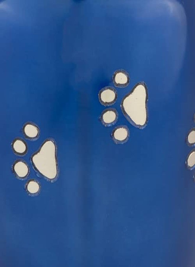 Silverlight Urns Blue with Silver Paw Prints Extra Small Pet Cremation Urn for Ashes, Brass, Blue Pet Urn, Dog Urn, Cat Urn, Extra Small Sized Pet Urn, 3.75 Inches High - Image 3
