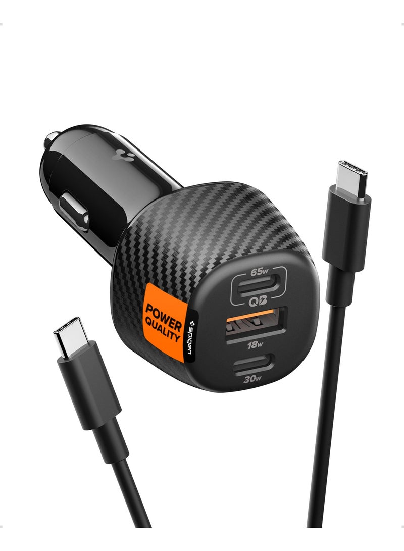 Spigen شاحن سيارة سريع 113 واط USB C من ArcStation [يشمل كابل E-Marker] شاحن صغير بمنافذ 3 - Image 1