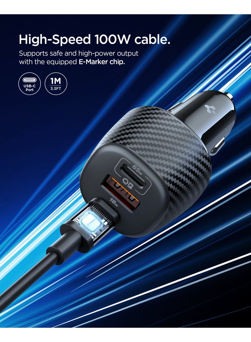 Spigen شاحن سيارة سريع 113 واط USB C من ArcStation [يشمل كابل E-Marker] شاحن صغير بمنافذ 3 - Image 4